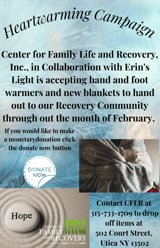 Family Recovery accepting donations for February campaign.