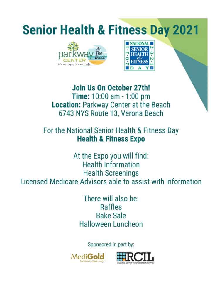 Senior Health & Fitness Day event details 2021.