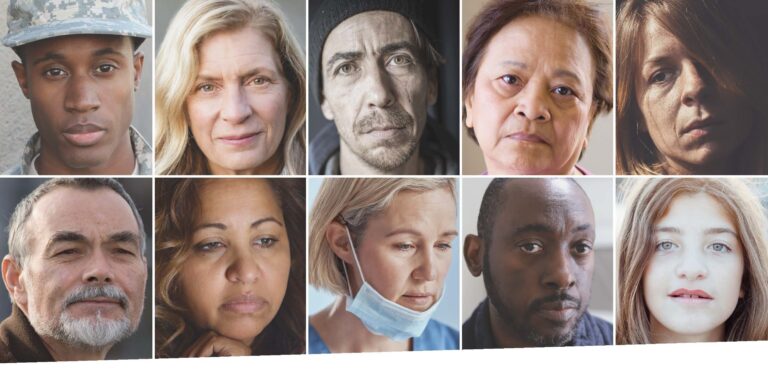 Collage of diverse people's portraits.