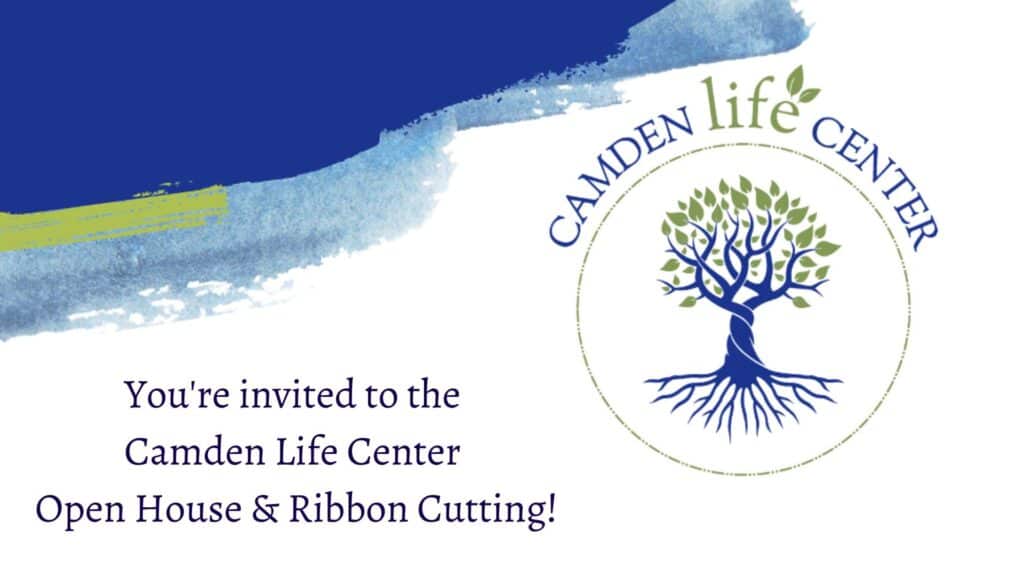 Invitation to Camden Life Center event with logo.