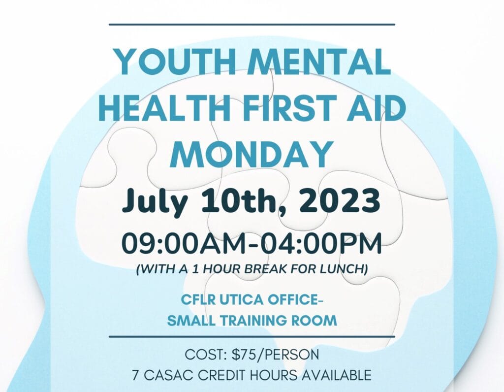 Youth mental health first aid event details.