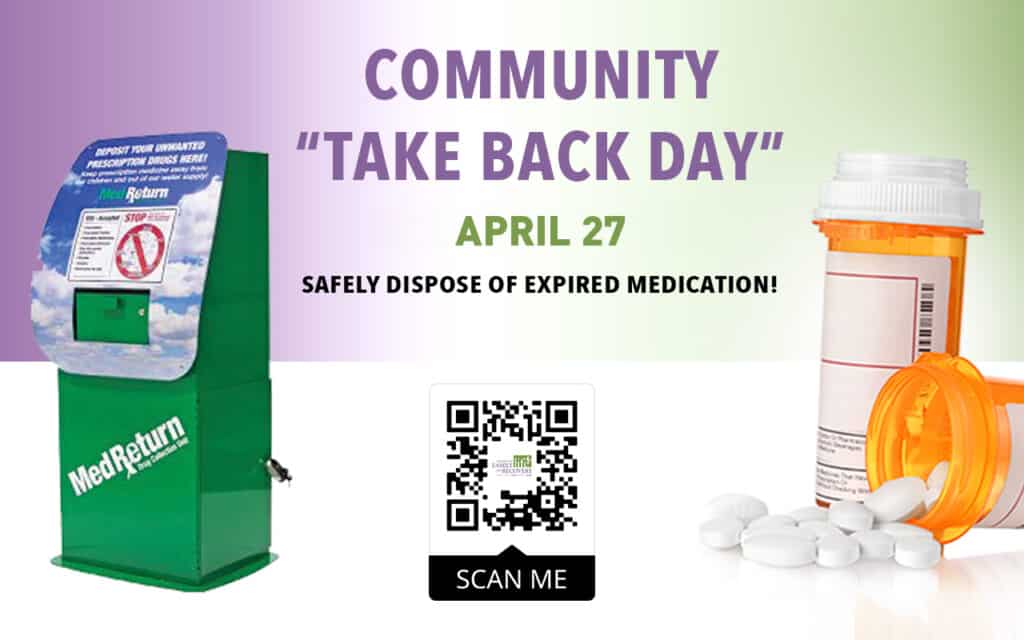 Community take back day for expired medication disposal.