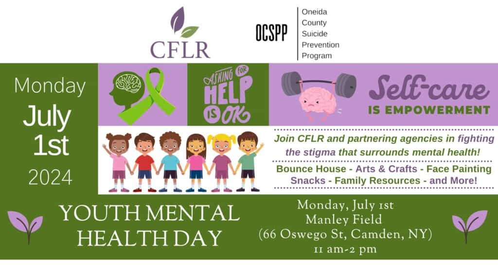 Youth Mental Health Day event flyer, July 1, 2024.