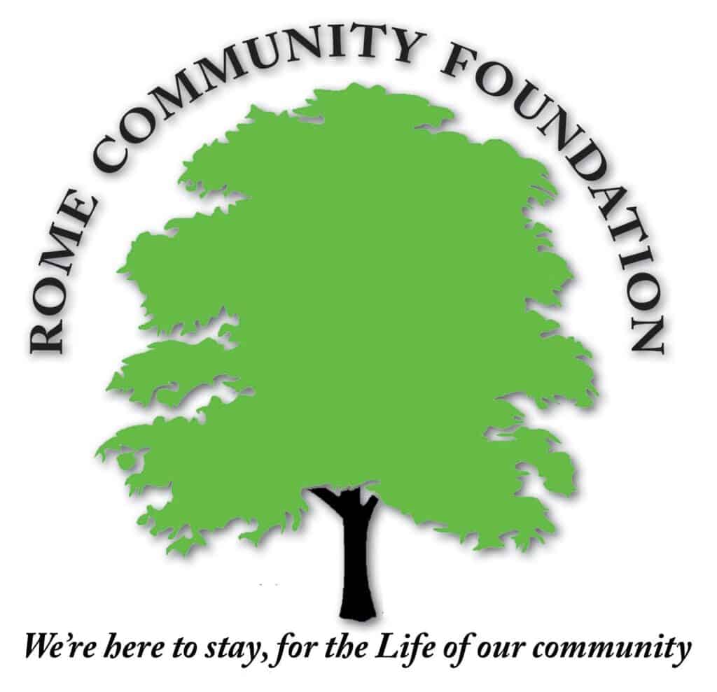 Rome Community Foundation logo with green tree