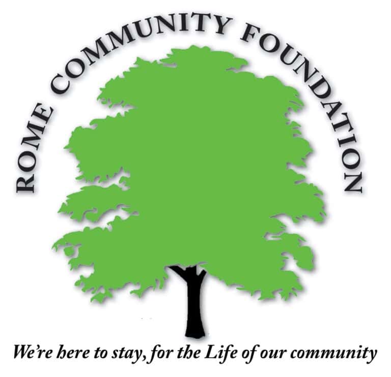Rome Community Foundation logo with green tree