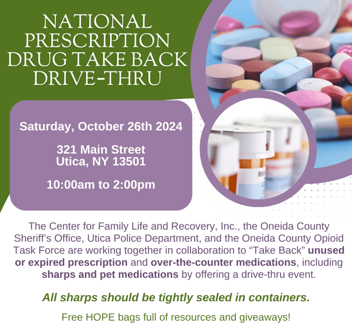 National Prescription Drug Take Back Drive-Thru event.