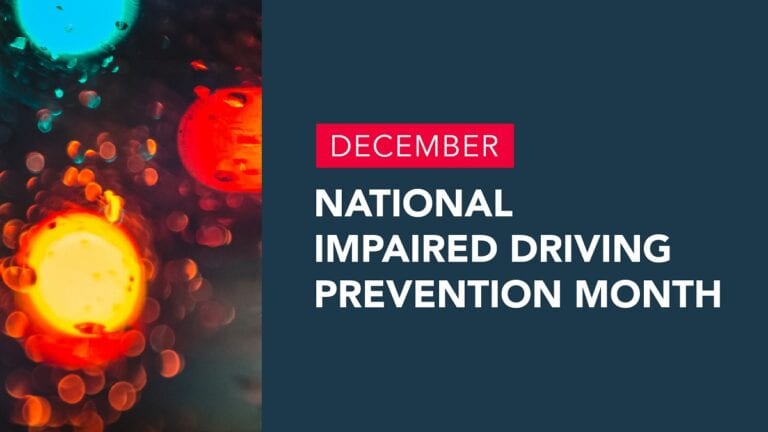 December National Impaired Driving Prevention Month banner