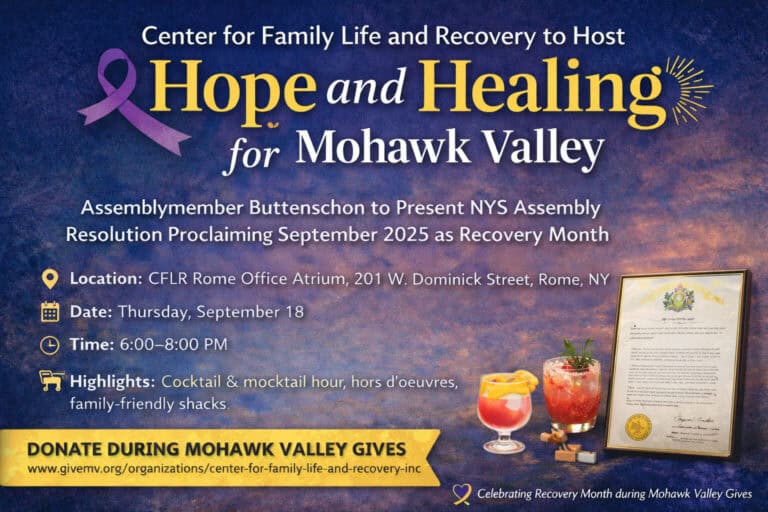 Hope and Healing event for Mohawk Valley Recovery.