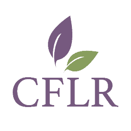 CFLR logo with purple and green leaves