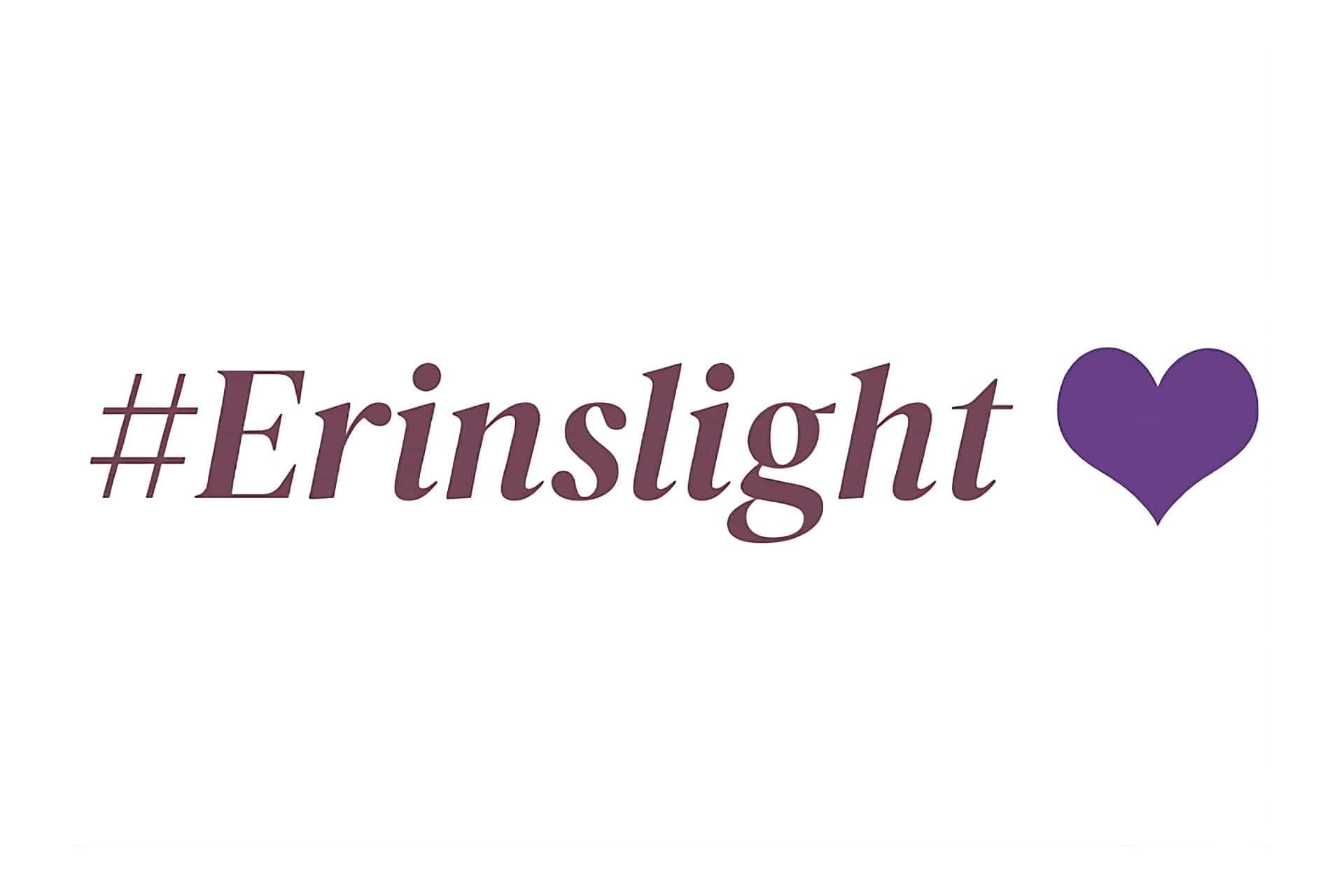 Erinslight hashtag with purple heart