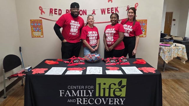 Center for Family Life booth at Red Ribbon Week.