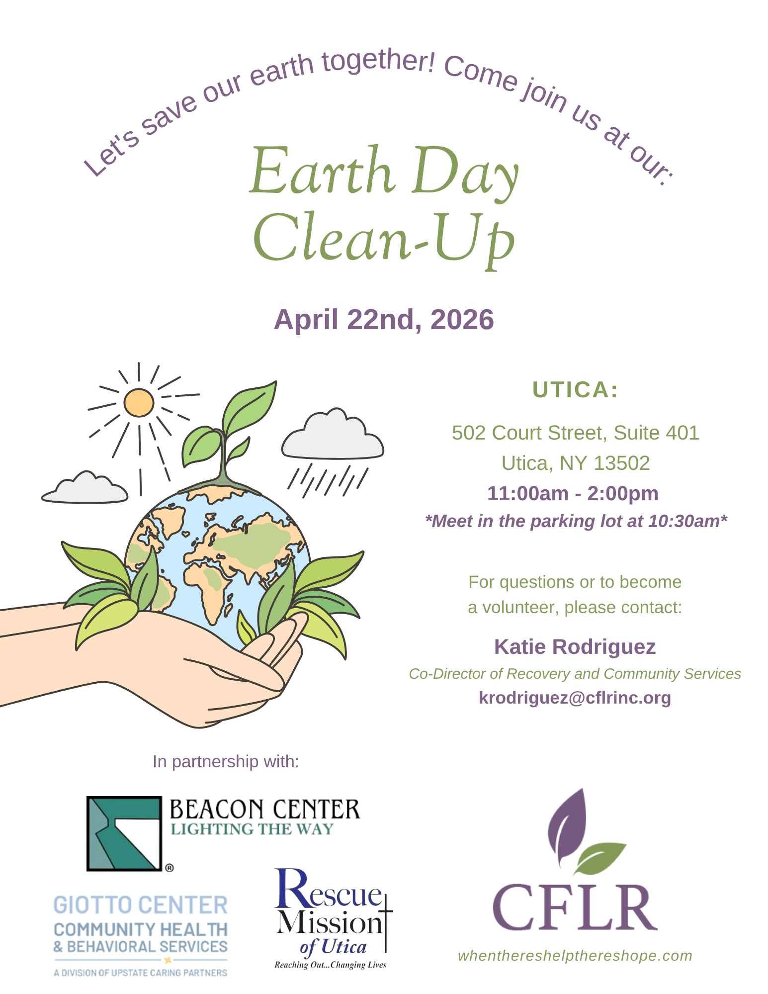 Earth Day Clean-Up event flyer