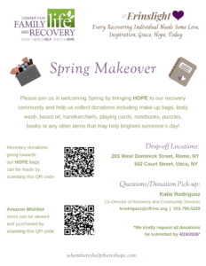 Spring Makeover donation drive flyer.