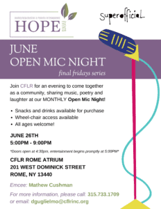 June Open Mic Night event flyer