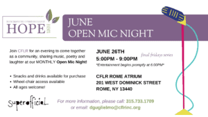 June Open Mic Night flyer