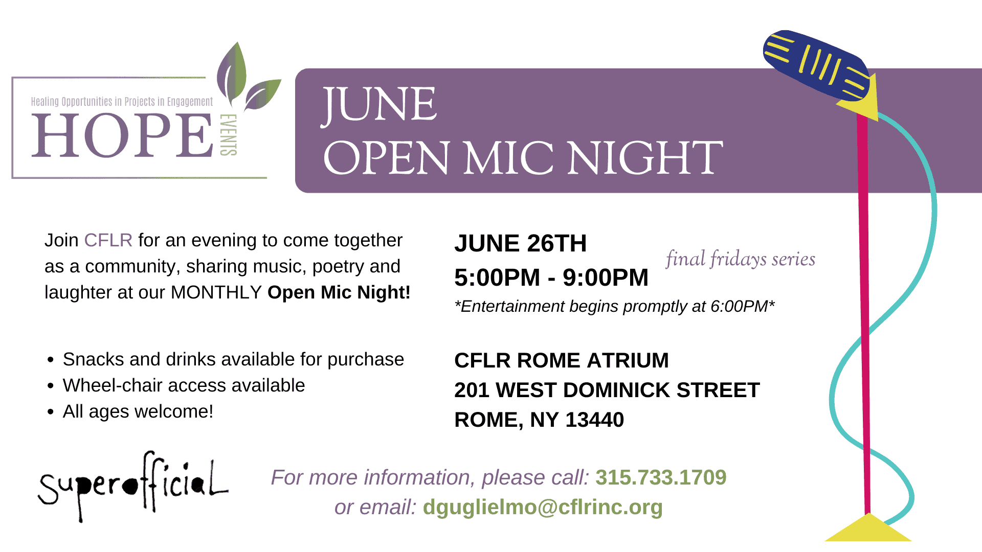 June Open Mic Night flyer