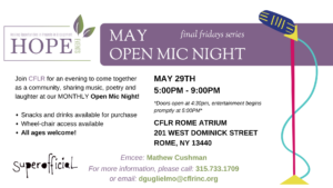 May Open Mic Night event flyer