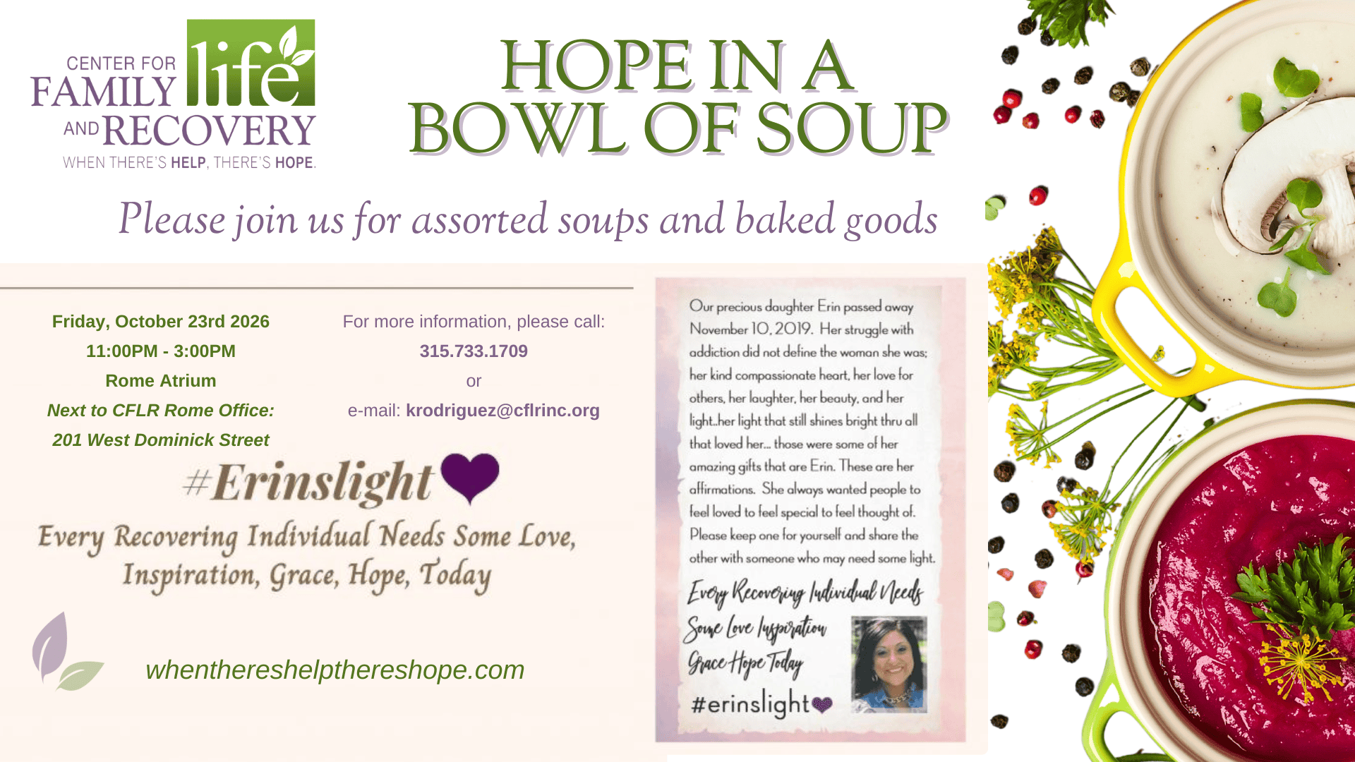 Hope in a Bowl of Soup event flyer