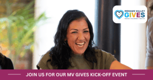 Smiling woman promotes Mohawk Valley Gives kick-off event