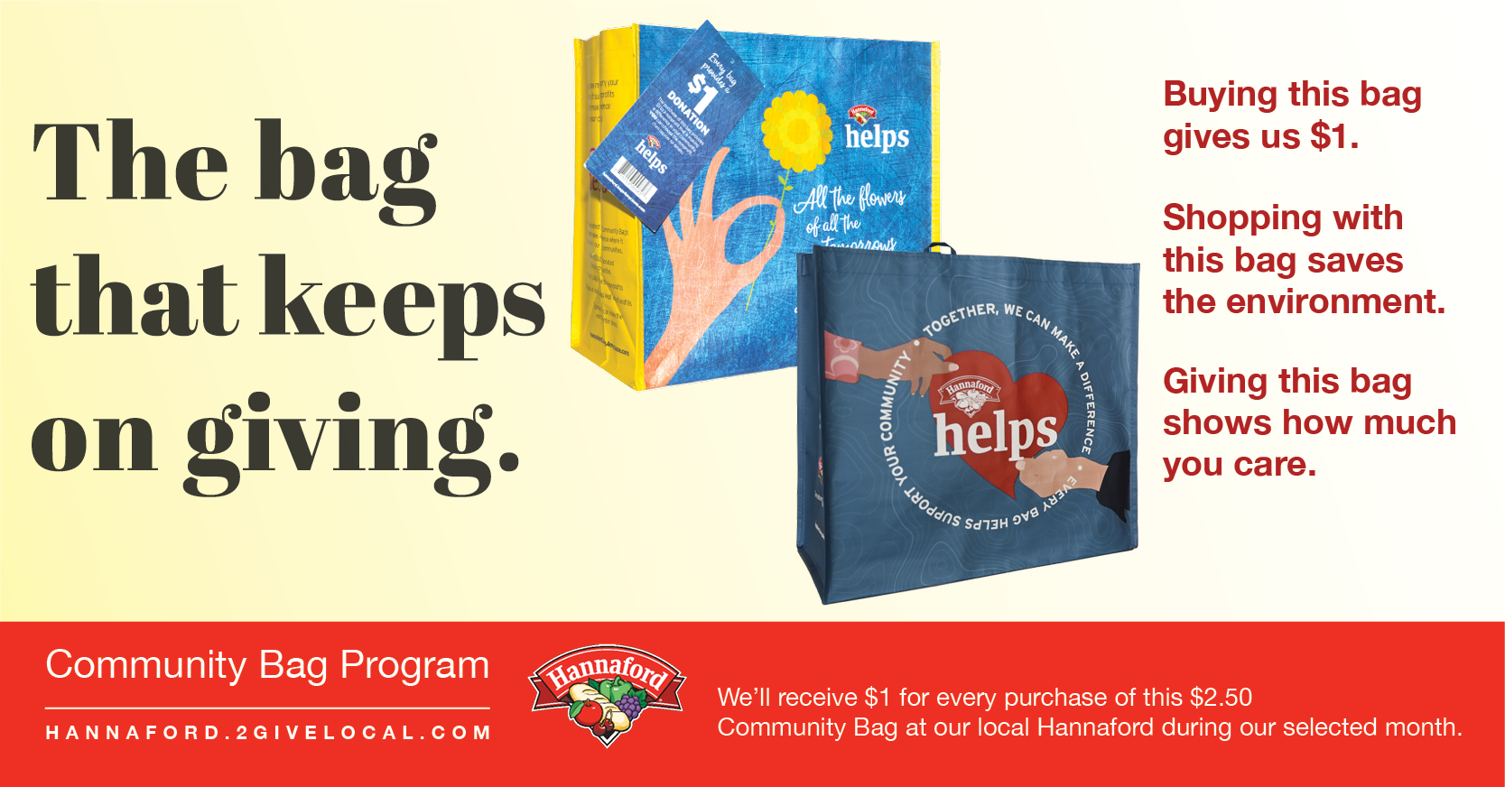 CFLR has been selected as December’s Hannaford Community Bag Program Beneficiary
