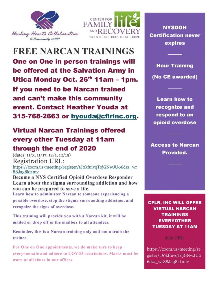 Free One on One Narcan Trainings