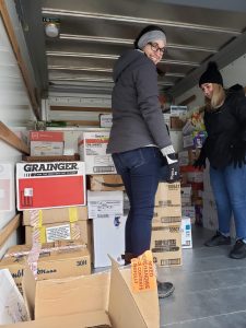 Staff loading boxes for distribution